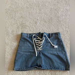 cute tie up denim skirt